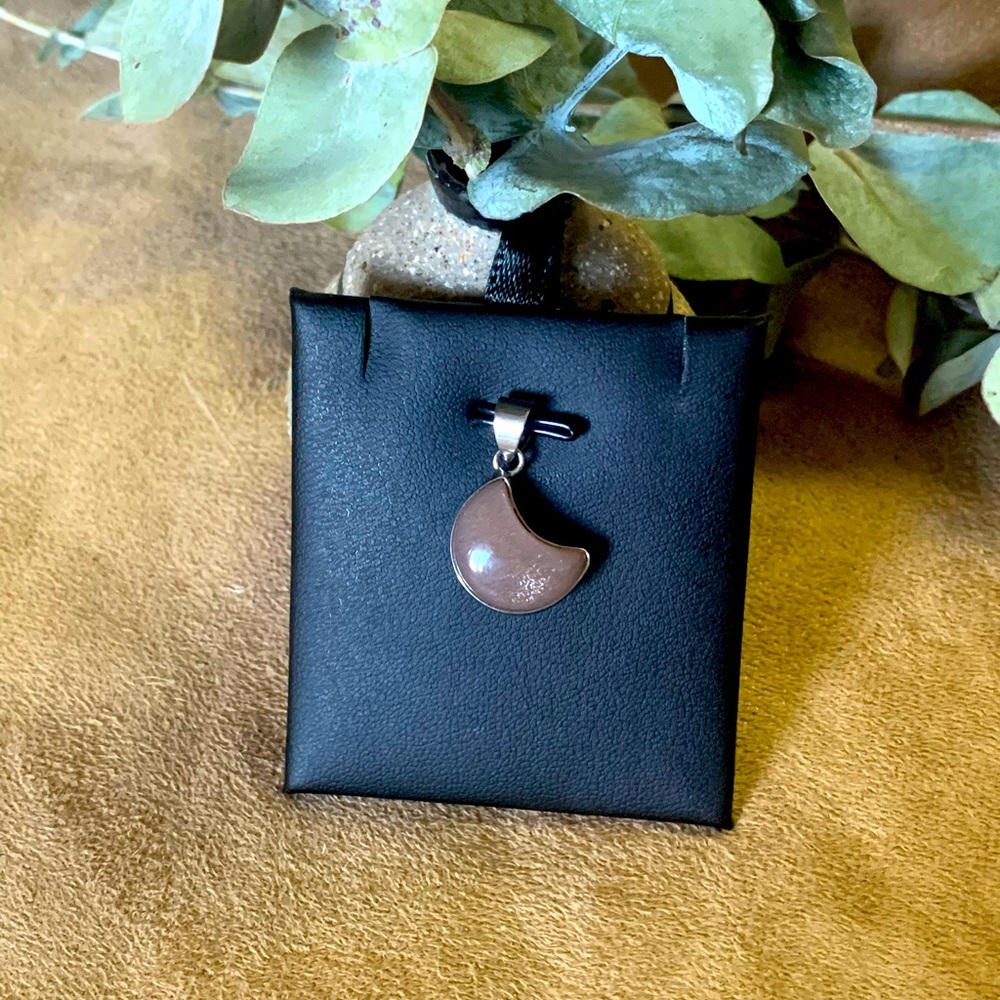 Sunstone Moonstone Moon Pendant